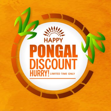 Sale sticker or label for Pongal celebration.