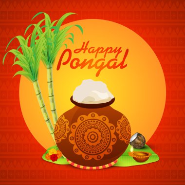 Traditional mud pot for Happy Pongal celebration.