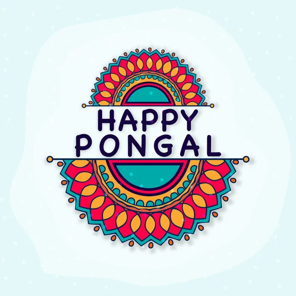 Happy Pongal celebration greeting card. — Stockvector