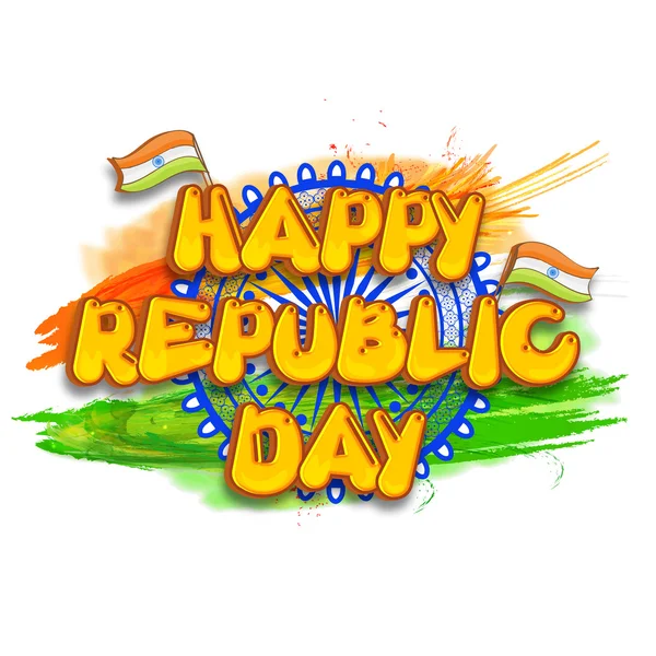 Célébration de la Journée de la République avec Ashoka Wheel . — Image vectorielle