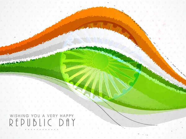 National Tricolour waves for Indian Republic Day. — ストックベクタ