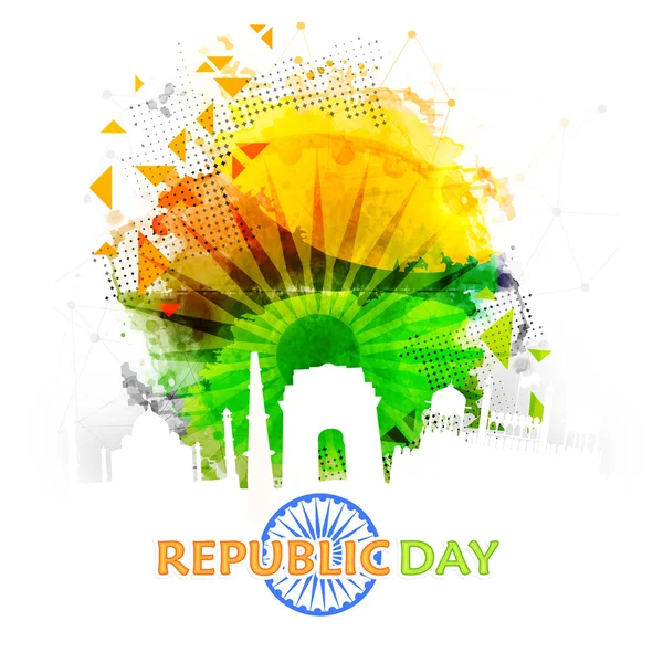 Famous Monuments for Indian Republic Day. — 스톡 벡터