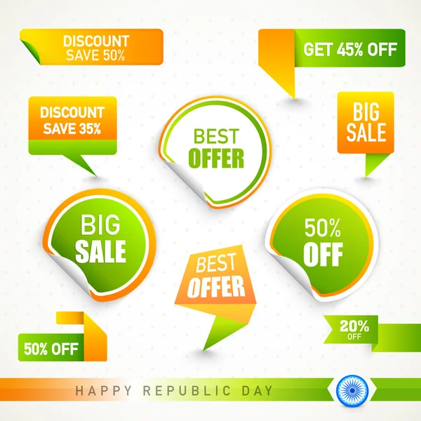 Sale sticker, tag or label for Indian Republic Day. — 图库矢量图片