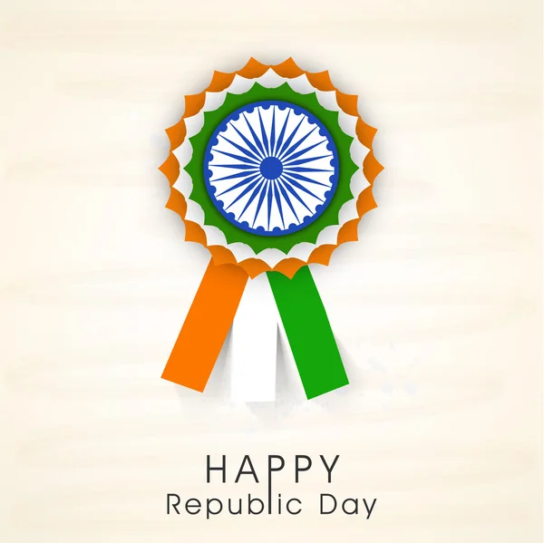 Glossy Badge for Indian Republic Day. — 스톡 벡터