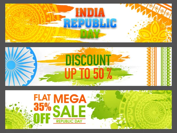 Verkauf Web-Header oder Banner für den Tag der indischen Republik. — Stockvektor