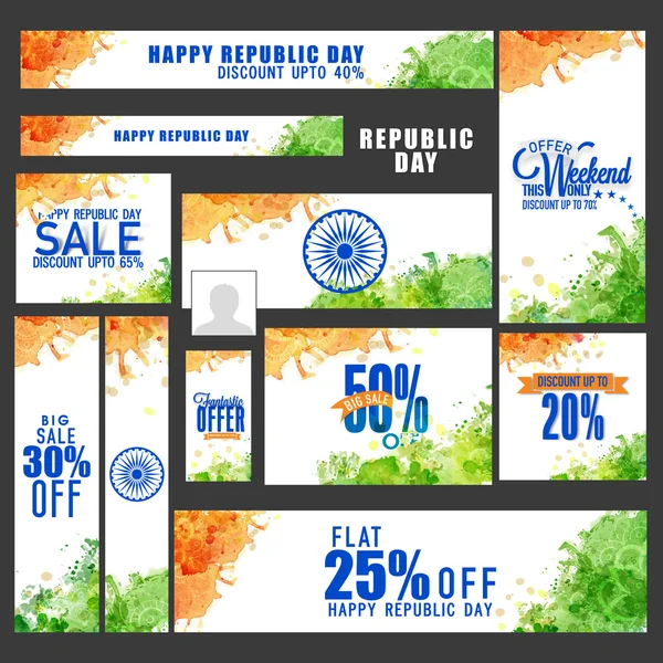 Sale social media post or header for Republic Day. — Stockvector
