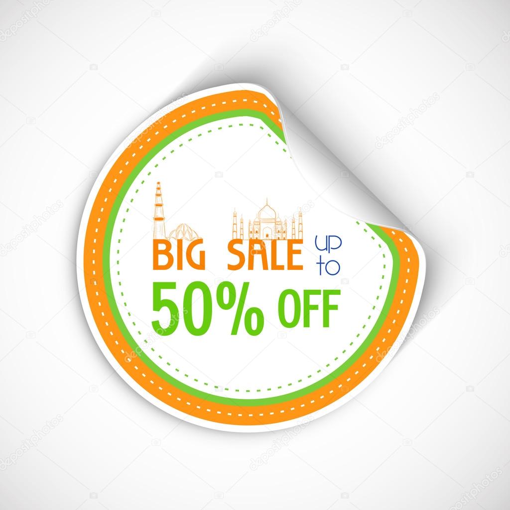 Sale sticker or label for Indian Republic Day.