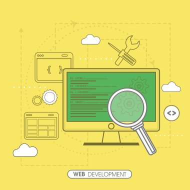 Web geliştirme kavramı ile aygıt.