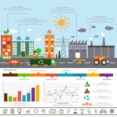 Creative Infographic ekolojik düzeni.
