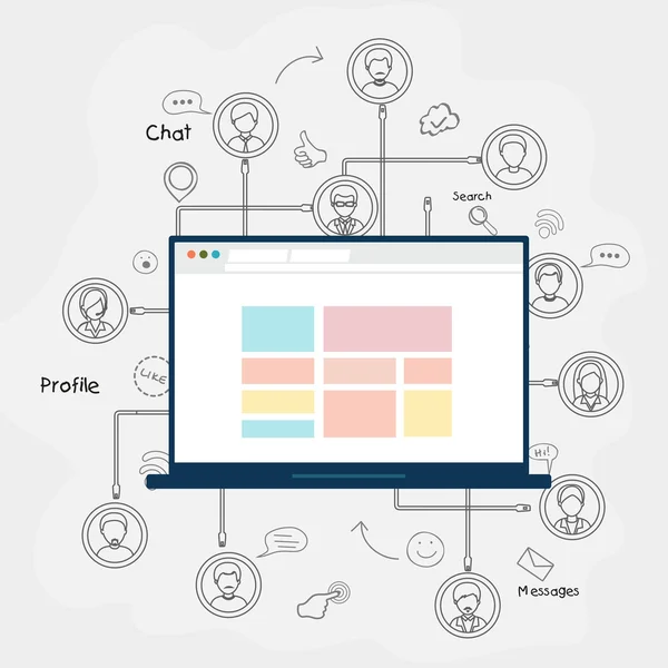 Personas conectadas por red social . — Archivo Imágenes Vectoriales