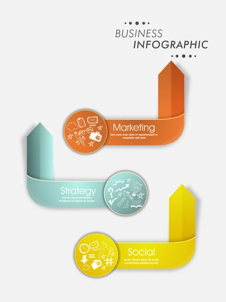 Glänzende infografische Pfeile für Unternehmen. — Stockvektor