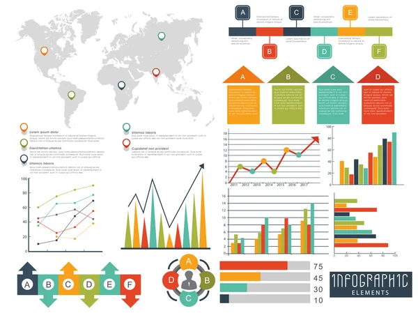 Conjunto de vários elementos infográficos de negócios . — Vetor de Stock