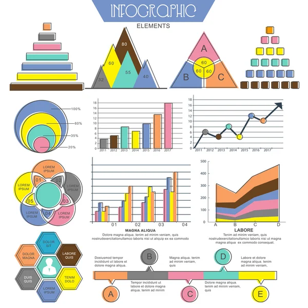 Set di vari elementi infografici aziendali . — Vettoriale Stock