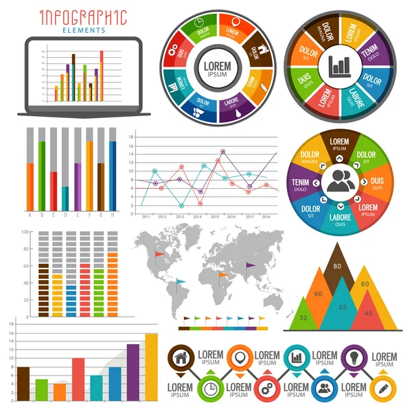 Conjunto de vários elementos infográficos de negócios . —  Vetores de Stock