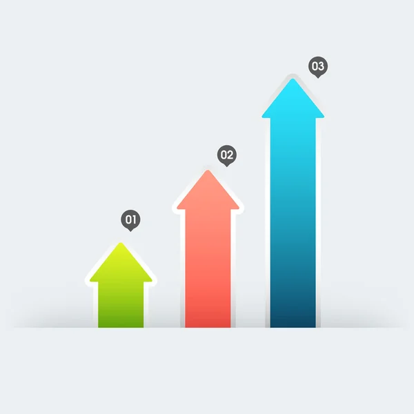 Bunte Infografik-Pfeile für Unternehmen. — Stockvektor