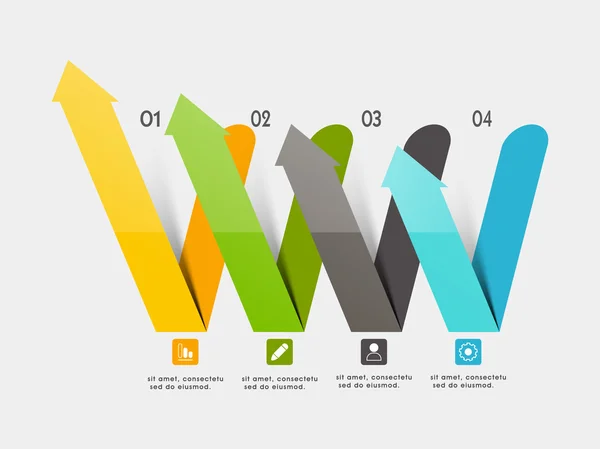 Flechas infográficas coloridas para negocios . — Vector de stock