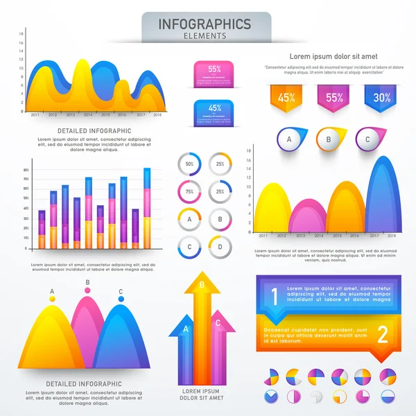 Sada prvků statistického infographic pro podnikání. — Stockový vektor