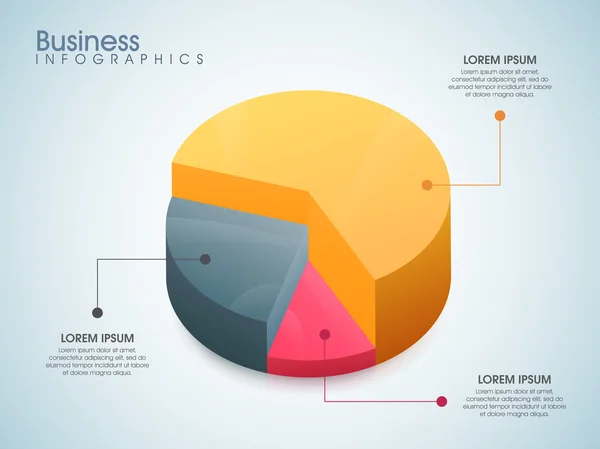 Красочная 3D диаграмма для бизнеса . — стоковый вектор