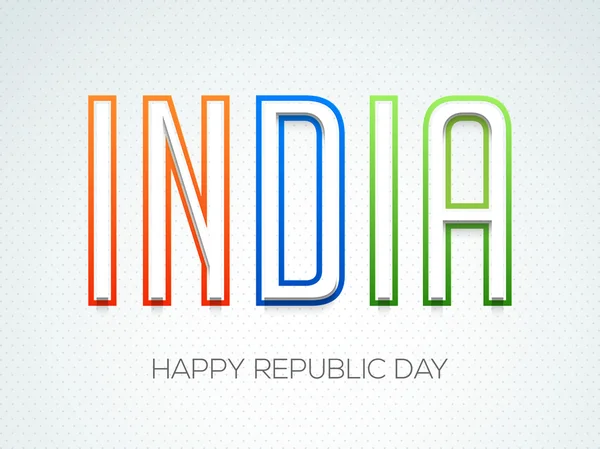 Stylish text India for Republic Day celebration. — Stock Vector