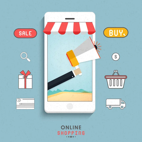 Eléments d'infographie pour le concept Online Shopping . — Image vectorielle