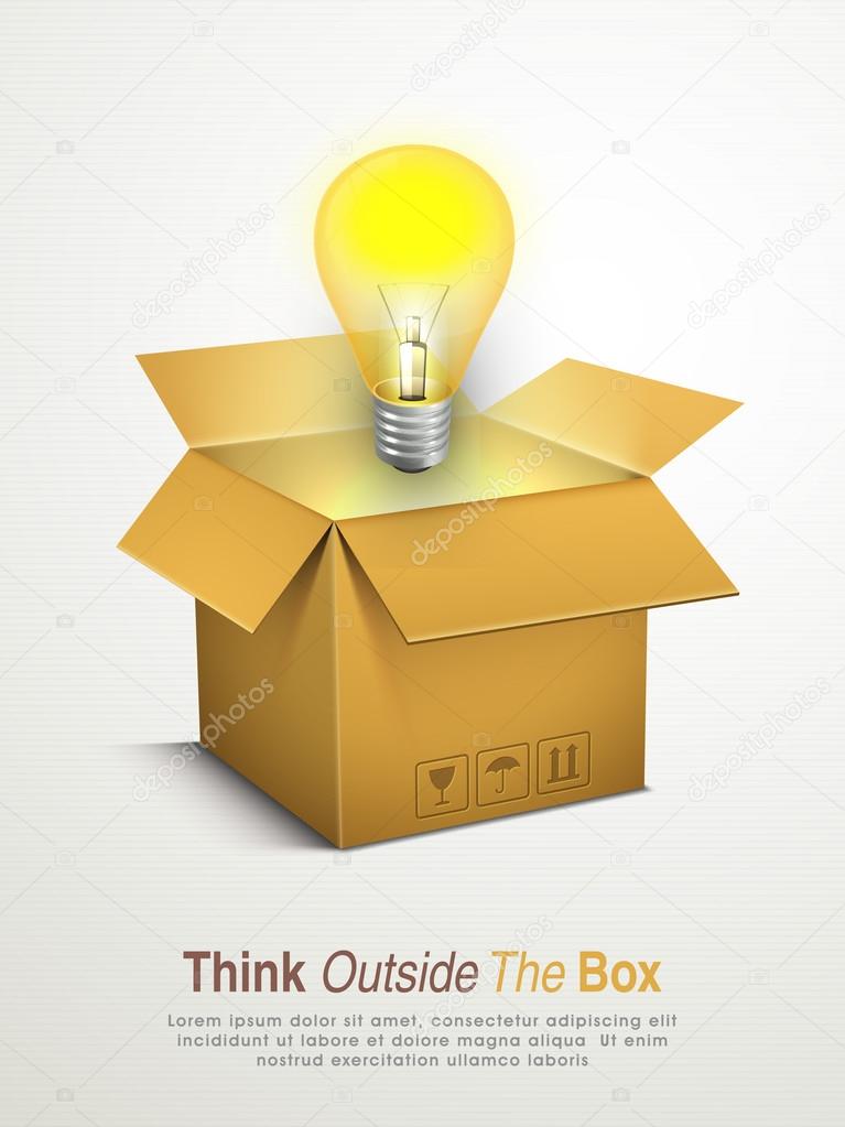 Light bulb with box for Idea concept.