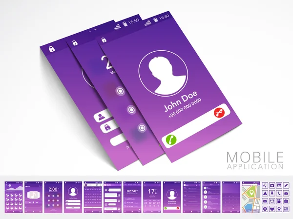 Creatieve mobiele toepassing User Interface. — Stockvector