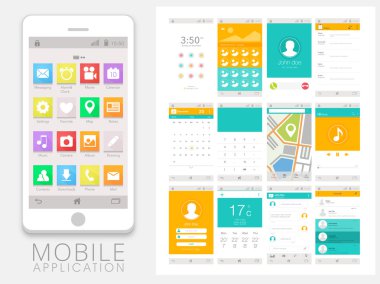 Mobil uygulama arayüzü kiti ile Smartphone.