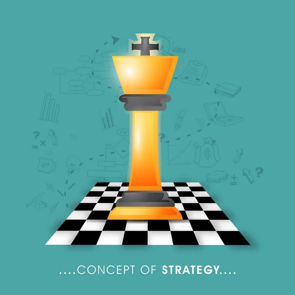 Шахматная часть концепции бизнес-стратегии . — стоковый вектор