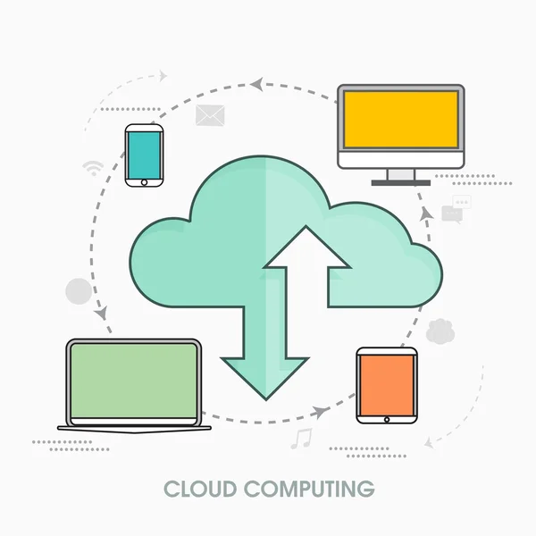 Appareils numériques pour Cloud Computing concept . — Image vectorielle