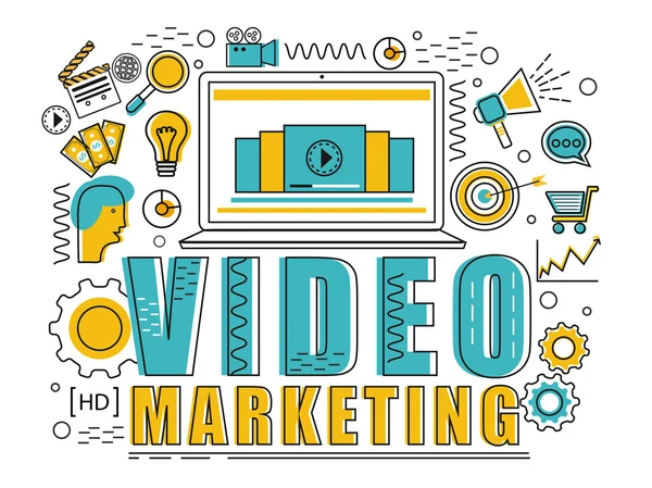 Infographic prvek pro Video marketingové koncepce. — Stockový vektor