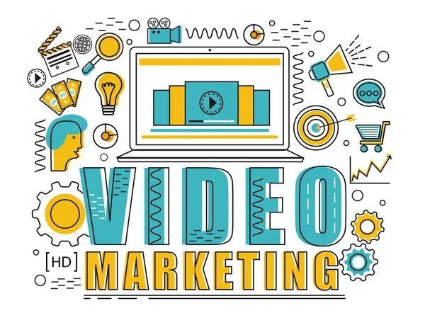 Infographic elem Video Marketing koncepció. — Stock Vector