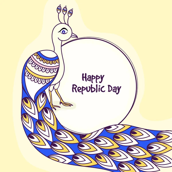 Indian National Bird Peacock for Republic Day. — Stock Vector