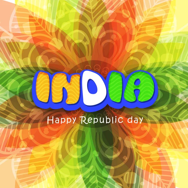 Floral greeting card for Republic Day. — ストックベクタ