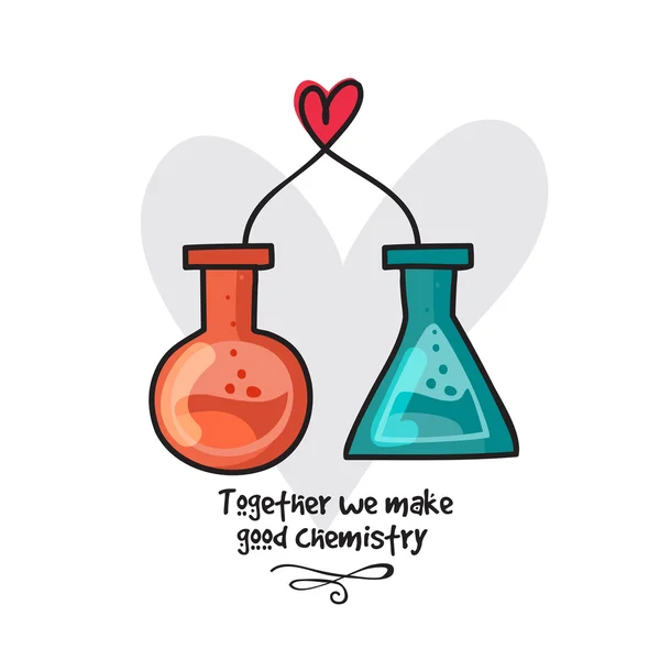 Creative labware for Valentine's Day celebration. — Stock vektor