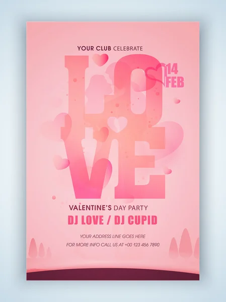 Brochure, bannière ou dépliant pour la Saint-Valentin . — Image vectorielle