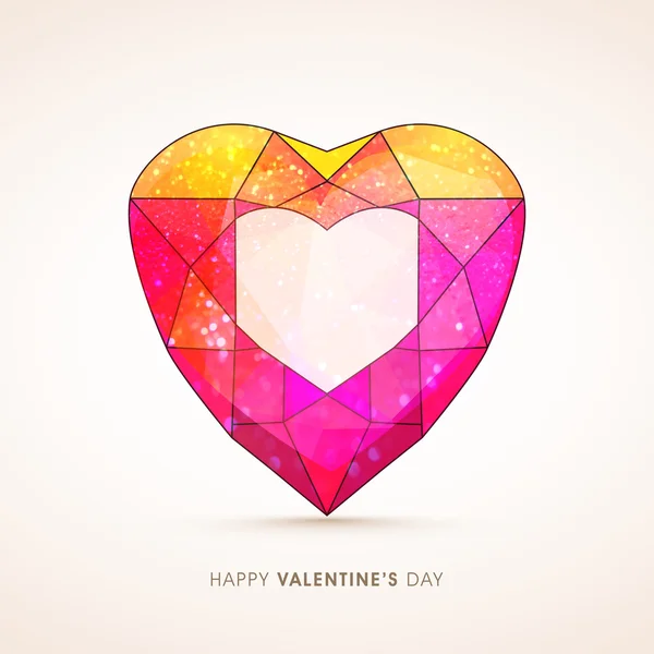 Colorful origami heart for Valentine's Day celebration. — Stock Vector