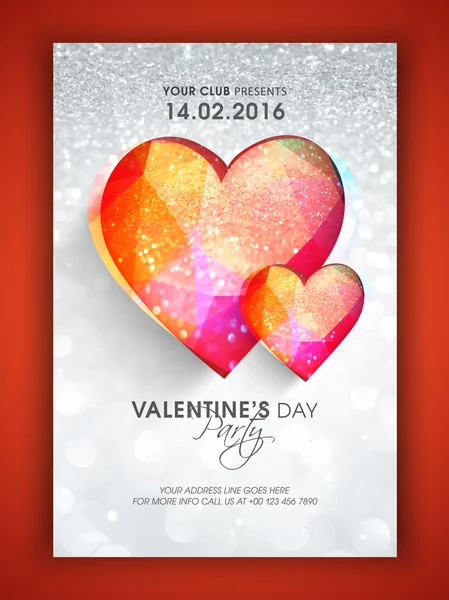 Flyer, Banner oder Broschüre zum Valentinstag. — Stockvektor