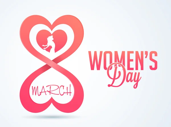 Stylish text 8 March for Women's Day. — Stock Vector