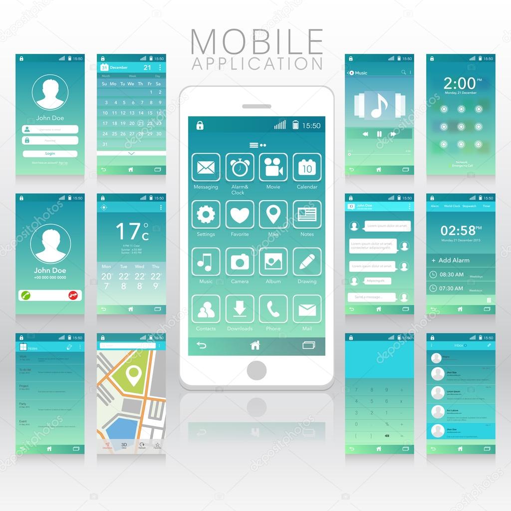 Different Mobile Application UI screens.