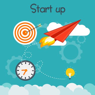Infographic öğeleri iş Start Up için.