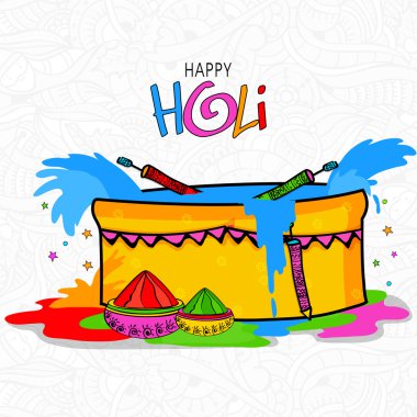 Holi Festivali kutlama için renk ile şık küvet.