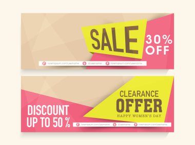 Sale web header or banner for Women's Day.