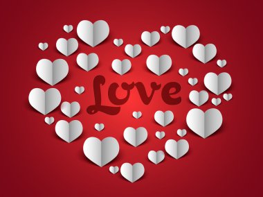 Creative hearts with text for Valentine's Day.