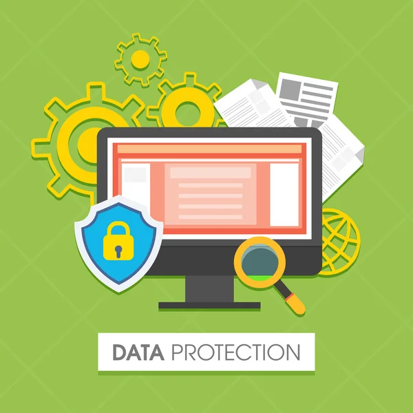 Conjunto de elementos infográficos para proteção de dados . —  Vetores de Stock