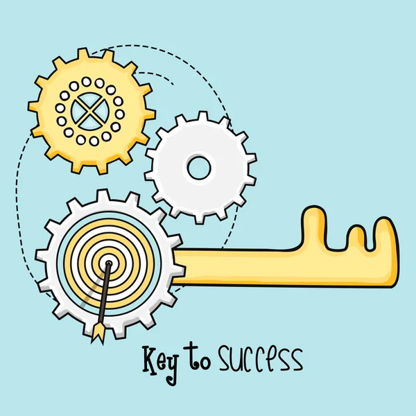 La clé du succès pour le concept de progrès des entreprises . — Image vectorielle