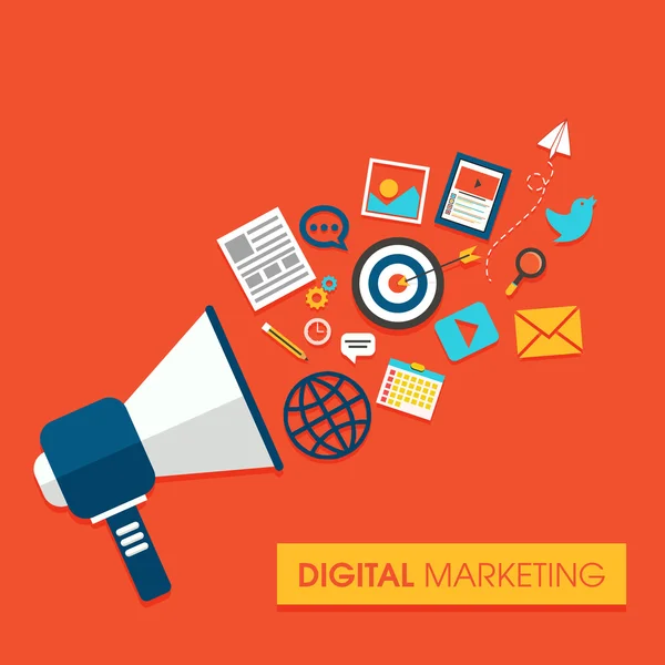 Elementos creativos para el concepto de marketing digital . — Vector de stock