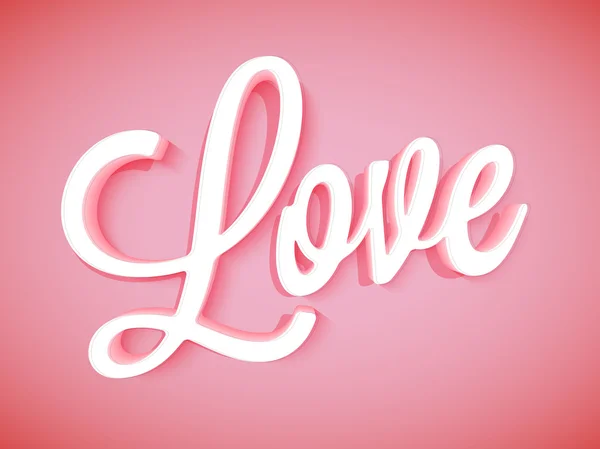Celebración del Día de San Valentín con texto en 3D Love . — Vector de stock