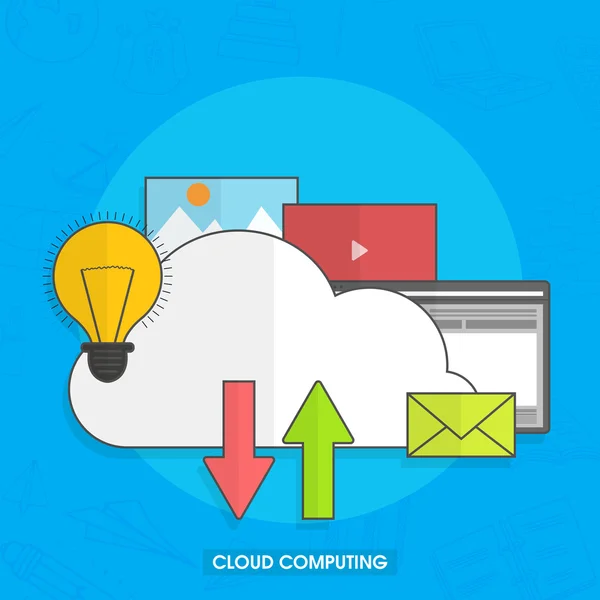 Concept de Cloud Computing avec éléments . — Image vectorielle