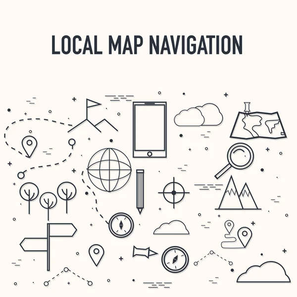 Mapa Navegação Elementos infográficos . — Vetor de Stock