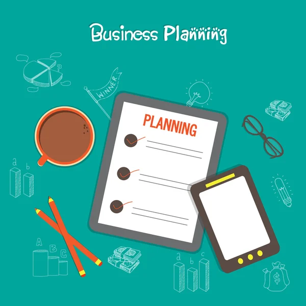 Business planning layout with elements. — Stock Vector